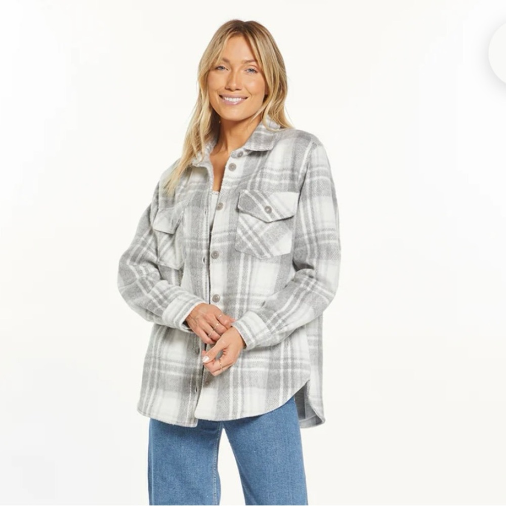 NWOT Thread & Supply Women's Gray Plaid Utility Chandler Jacket
